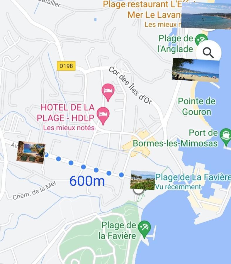 Le Studio Tahiti 4 Pers 600M De La Plage La Faviere Борм-ле-Мімоза Екстер'єр фото